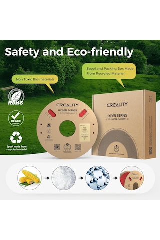 Creality Resmi Hyper Pla Filament Siyah+beyaz+mavi+kırmızı 4kg, Yüksek Hızlı Baskı Ve Dayanıklı, Pürüzsüz, Çıkıntı Performansı İçin 3d Yazıcı Filamenti Boyutsal Doğruluk +/-0,03 Mm, 4 Rulo