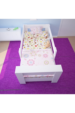 Herseycik Ninnimo Montessori Mdf Karyola Beyaz Y25 - 90X190 Yatak Uyumlu Beyaz