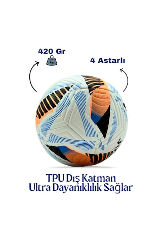 Futbol Topu Dikişli Sert Zemin Ve Çim Zemin + Pompa Çok Renkli