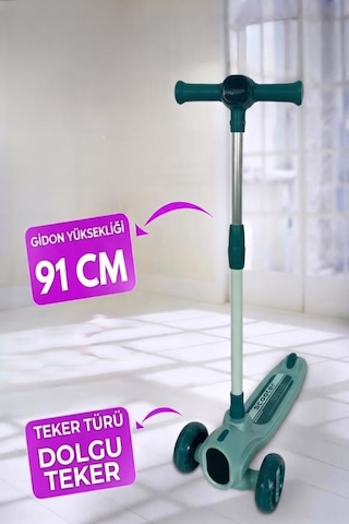 Işıklı Ve Müzikli Çocuk Scooterı4 Kademeli Ayarlanabilir Gidon Yüksekllikli Özel Tasarımlı Scooter Çok Renkli