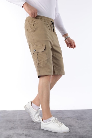 Classics Men Erkek Comfort Fit Keten Bel Lastikli Cepli Kapri Şort Hardal