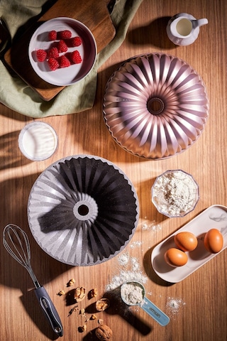 Emsan Griss Hardstone Döküm Kek Kalıbı Golden Pink 24 CM