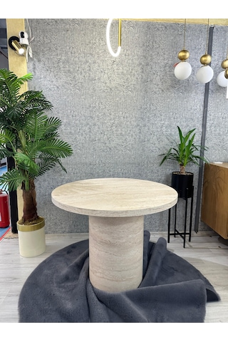 Traverten Görünümlü Mdf Masa