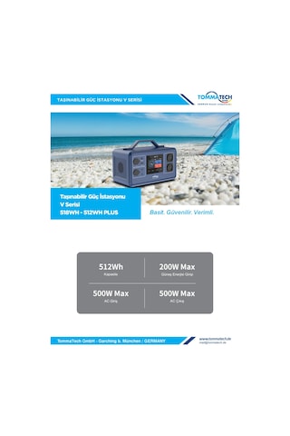 Tommatech 512wh Taşınabilir Güç Kaynağı