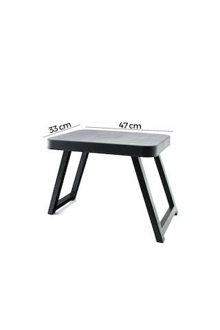 10 Adet Küçük 47x33cm Kamp - Piknik Masası Siyah Plastik Katlanabilir Ayaklı 38cm 5668 Açık Bej