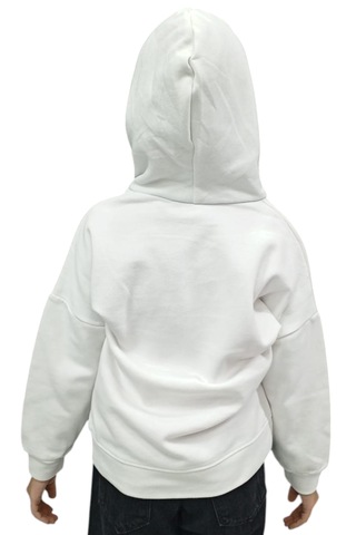 Kız Çocuk /erkek Çocuk M Harf Nakışlı Kapüşonlu Beyaz Renk Sweatshirt Beyaz