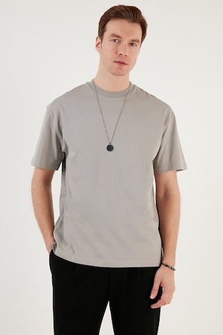 Buratti Pamuklu Relaxed Fit Sıfır Yaka Erkek T Shirt 5905446 Gri