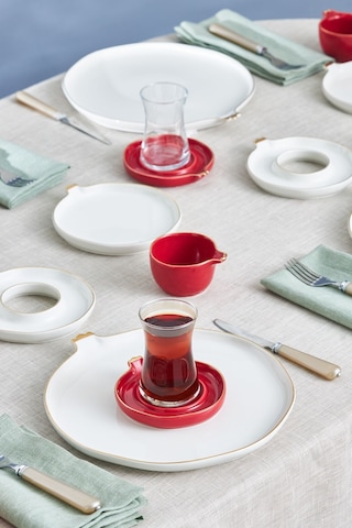 Karaca Elegance Bone Nar 28 Parça 6 Kişilik Kahvaltı Takımı Gold