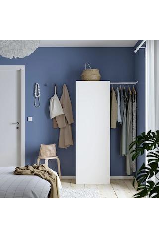 Ikea Beyaz Fonksiyonel Kapaklı Gardırop 107x42x181 Cm