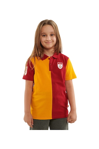 Gsstore Galatasaray Metin Oktay Çocuk Polo T-shirt C88084 Kırmızı - Sarı