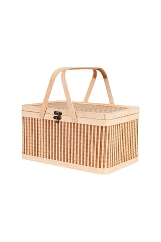 Xiaaokeji Dokuma Sepetler Büyük Bambu Piknik Meyve Kapaklı Ekmek Zongzi Düzenleyici Haki