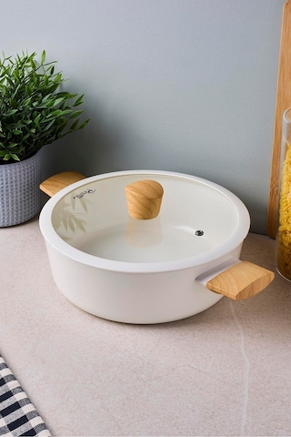 Danish Cook Beige İndüksiyon Tabanlı Karnıyarık Tencere 24 Cm Bej Bej