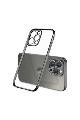 Apple Uyumlu iPhone 13 Pro Max Kılıf Zore Mat Gbox Kapak-Siyah