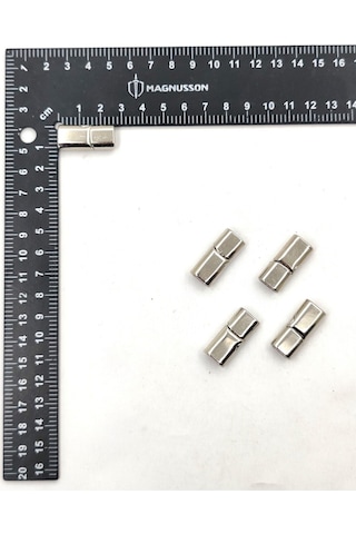 6x12 Mm Deri Bileklik Kiliti Oval Mıknatıslı Kilit 20 Adet 6 X 12 Mm / Gümüş Rengi