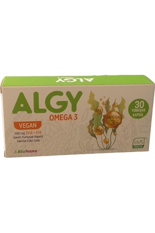 Algy Omega 3 Vegan 500 Mg Dha + Epa 30 Yumuşak Kapsül