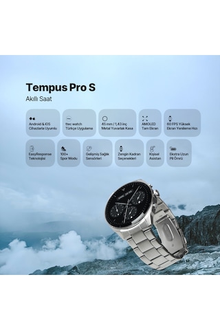 Ttec 2SW08 Tempus Pro S 45 MM Amoled Ekranlı Yuvarlak Metal Kasa