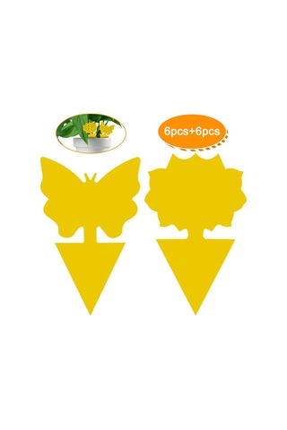 Xiyyadms 12 Adet Sarı Çift Taraflı Yapışkan Bitki Sinek Yakalama Tuzakları - Ev Bitkileri İçin Güvenli, Estetik Ve Etkili Uçan Haşere Engeli