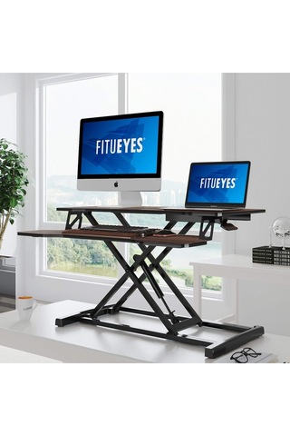 Fitueyes Yükseklik Ayarlı 80 Cm Çalışma Masası Dönüştürücü, Laptop Ve Çift Monitörler Için Tv Sehpası Çok Renkli