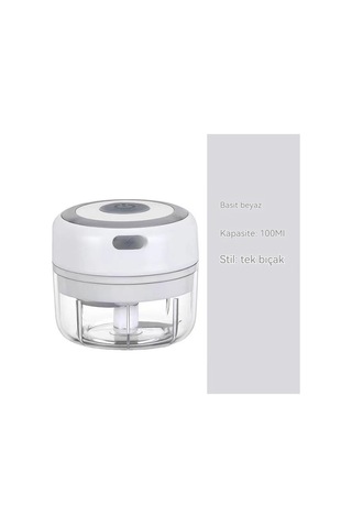 100ml Elektrikli Sarımsak Öğütücü Sade Beyaz