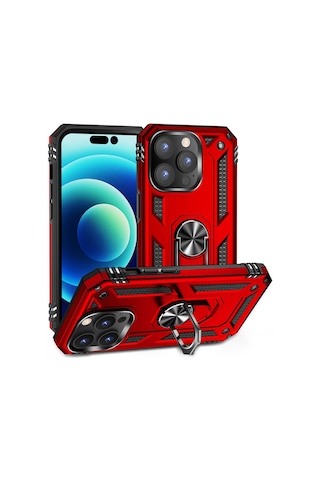 Apple Uyumlu iPhone 14 Pro Tchs Vega Kılıf-kırmızı Kirmizi