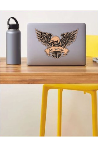 Kişiye Özel Ad Soyad Kartal Sticker - Araba Oto Motosiklet Karavan Sticker 00070 15x10 Cm