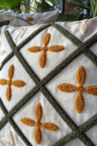 Elart Bohem Kırlent Kılıfı 2 Adet 40x40 Cm Sarı-yeşil Sarı-Yeşil
