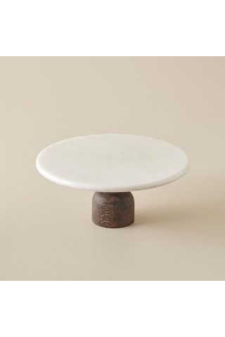 Bella Maison Olmo Mermer Kek Standı Naturel 25x25 Cm