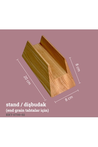 Kaf Ahşap Dişbudak Kesme Tahtası Standı End Grain