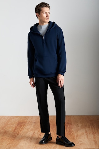 Grimelange Cancelled Erkek Pamuk Kapüşonlu Fermuarlı Yaka Lacivert Sweatshirt