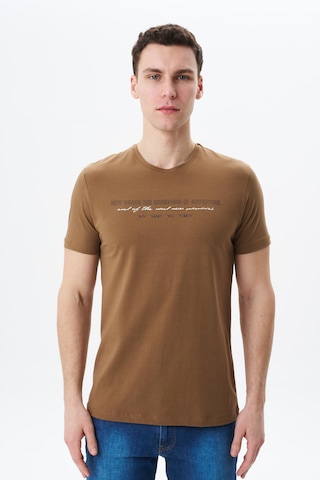 AR-MA Arma Erkek Regular Fit Baskılı Süprem Bisiklet Yaka Tişört Y29344453302 Kahverengi-k1 Kahverengi