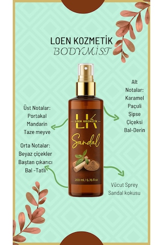 Loen Kozmetik Sandal Vücut Spreyi 200 ML