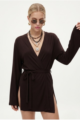Ritnice Kadın Briana Ultra Soft Kahverengi Kimono