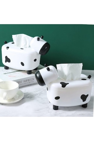 Periboia Sevimli İnek Tasarımlı Mıknatıslı Tuzluk Ve Peçetelik Renkli