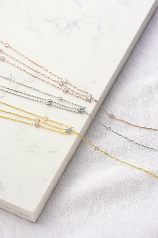 Queen Silver Jewelry 925 Ayar Gümüş, Zirkon Taşlı, Gümüş Çubuklu X Model Vücut Zinciri Altın