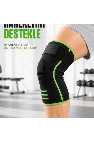 Sporcu Dizlik Üst Destek Bantlı Esnek Örme Diz Koruyucu Kadın Erkek