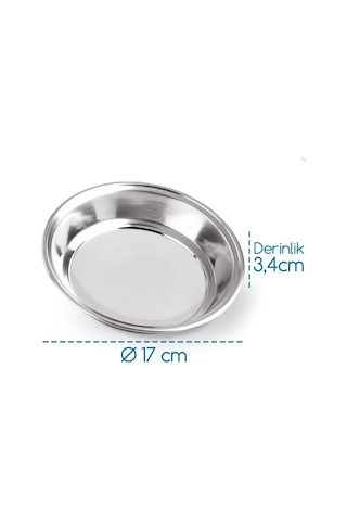 Hsgl Anadol Servis Çelik Tabak No:2 17 Cm Yemek Servis Tabağı Gri