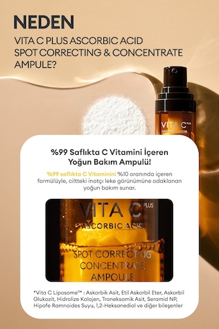 Missha Vita C Plus Correcting Concentrate Ampoule Leke Karşıtı Konsantre C Vitamini Serumu 15 G
