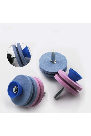 Samdoo Yeni 4 Katlı Çim Biçme Makinesi Bileyici - Dayanıklı Ve Pratik Endüstriyel Taşlama Başlığı, Mavi + Pembe