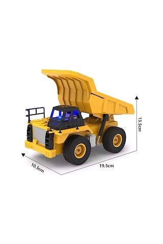 1:24 Uzaktan Kumandalı Damperli Kamyon - 5 Kanal Hareketli Şarjlı İş Makinesi Çok Renkli