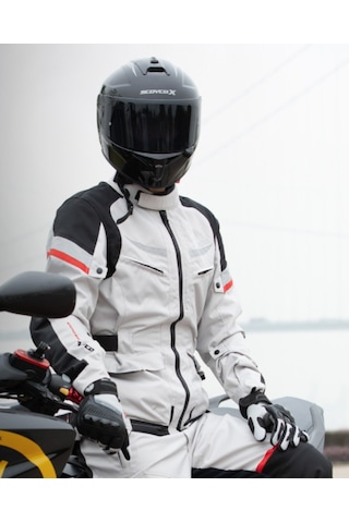 Scoyco Jk122 Motosiklet Montu 4 Mevsim Uzun Oxford 600-d Dayanıklı Kumaş Motorcu Mont Gri
