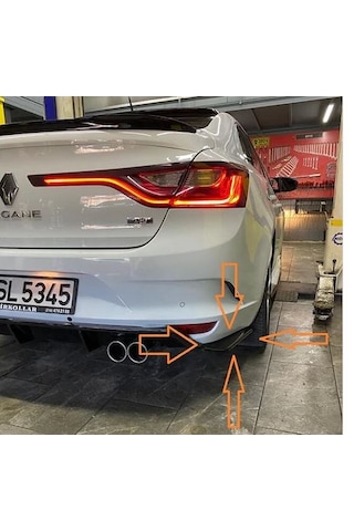 Megane 4 Arka Tampon Flap Tampon Köşe Flap Parlak Siyah