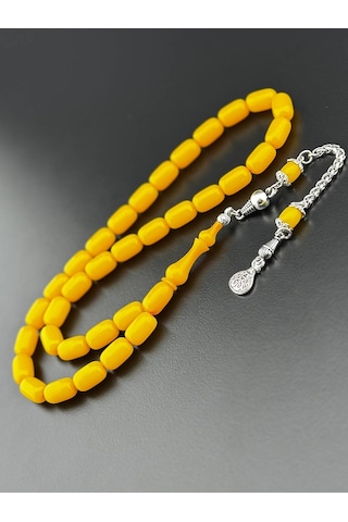 El Yapımı Sıkma Kehribar Tesbih Hcz-model Khtrfg Sarı