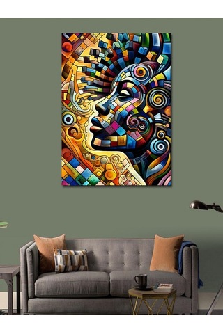 Kanvas Tablo Soyut Desenler Ve İnsan 70cmx100cm