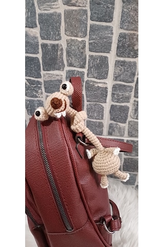 Buz Devri Karakteri Sid Araba Süsü Çanta Charmı Bej