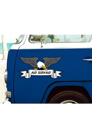Kartal Karakartal Beşiktaş Kişye Özel Kartal Sticker - Araba Oto Motosiklet Karavan Cam Araç Sticker - 00957 40x21 Cm