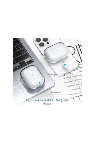 Airpods Pro 3. Nesil İle Uyumlu Şeffaf Cyrstal Clear Ultra Berrak Kılıf Kulaklık Değildir Belirtilmemiş