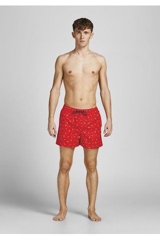 Jack & Jones Bulldog Logo Baskılı Deniz Şortu 12206071 Flame Scarlet Kırmızı