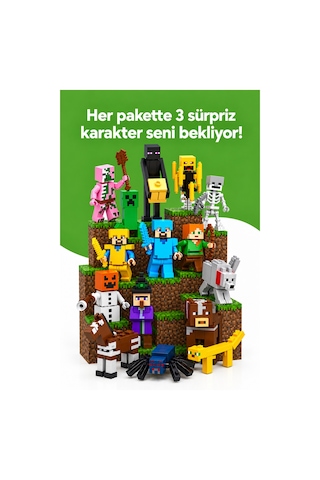 Minecraft Manyetik Küp Blok Volkan Ve Maden Temalı Yapı Taşı 100 Parça