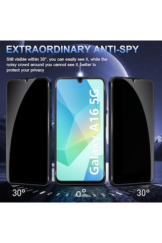 Samsung Galaxy Uyumlu A16 Hayalet Ekran Koruyucu Cam 5d Parlak Privacy
