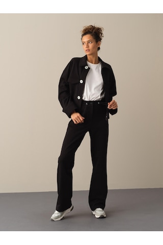 Xint Siyah Oversize Pamuk Sweat Pantolon 470382